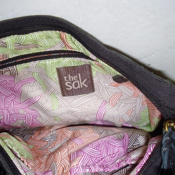 The Sak Womens Indio Hobo Hand/Shoulder Bag Black Leather Braded Handle - Picture 7 of 12